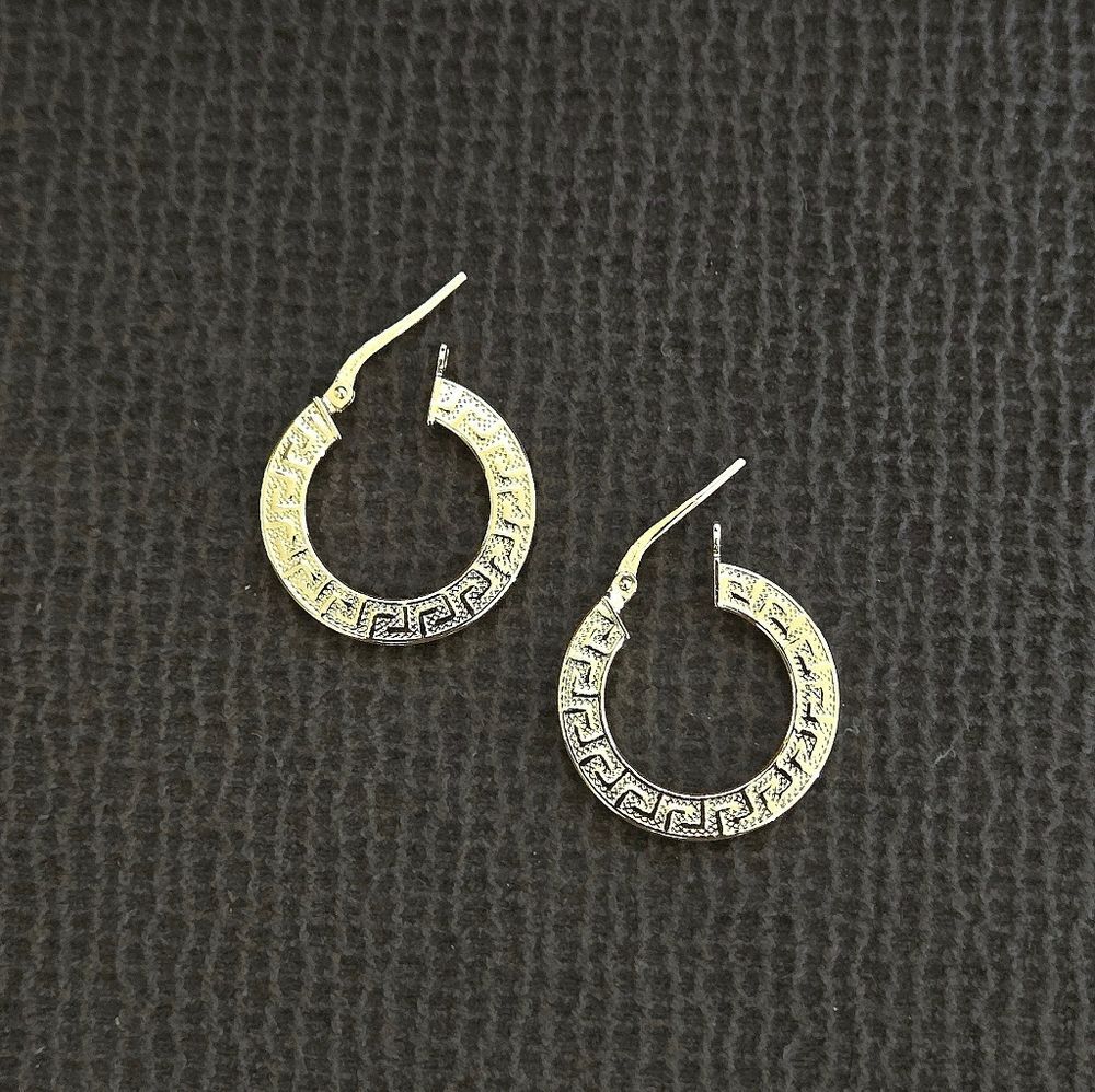 Mia Fiore Gold💛 Greek🇬🇷 Key🔑 Hoop Earrings - Picture 2 of 16